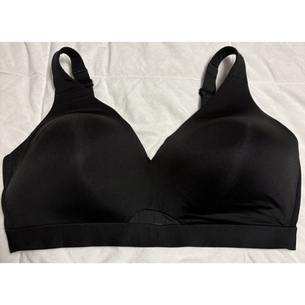 CACIQUE Lane Bryant 40DDD BRA Lightly Lined No-wire Mesh Cutout BLACK